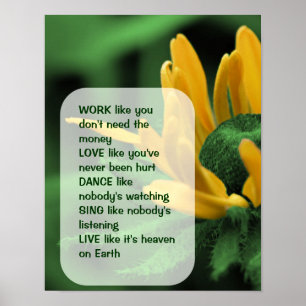 Daisy Work Kärlek Dance Inspirational Quote Poster