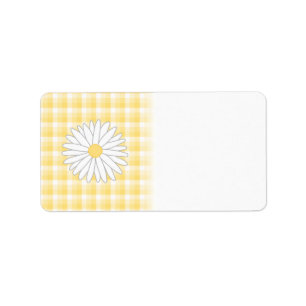 Daisyblomma i gult och White. Adressetikett