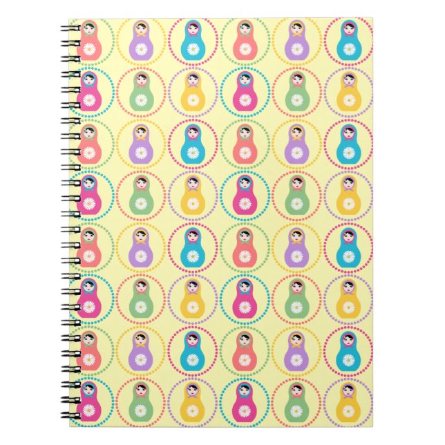 Daisyblomma Matryoshka Anteckningsbok (Framsidan)