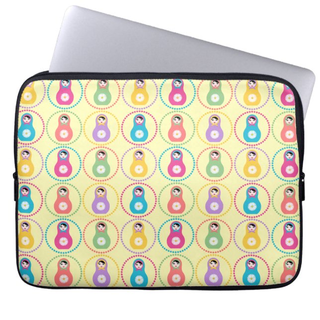 Daisyblomma mönster laptop fodral (Framsidan)