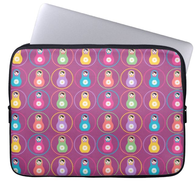 Daisyblomma mönster laptop fodral (Framsidan)