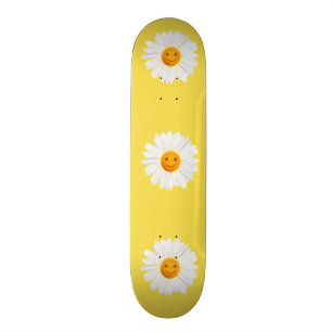 Daisyblommasmiley face mini skateboard bräda 18,5 cm