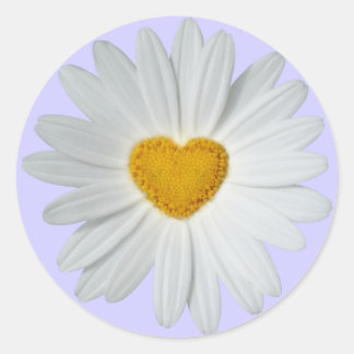 Daisyhjärta Runt Klistermärke