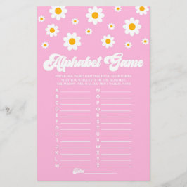 Daisyn Alphabet Baby Shower rosa Retro Brevpapper