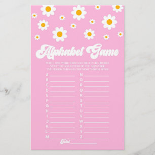 Daisyn Alphabet Baby Shower rosa Retro  Brevpapper