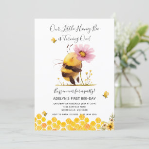 Daisyn Cute Gult Bee håller på att vända en dag Inbjudningar