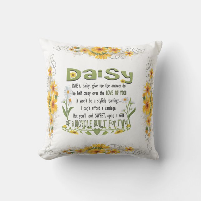 Daisyn daisy, ger mig som svaret gör, I-förmiddag Kudde (Framsida)