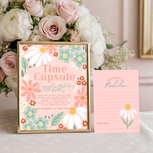 Daisyn Flickor Wildblomma Foto Birthday Välkomstsk Poster (Skapare uppladdad)