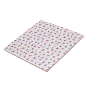 Daisyn Flower Design för vacker Lila i Lavender Kakelplatta
