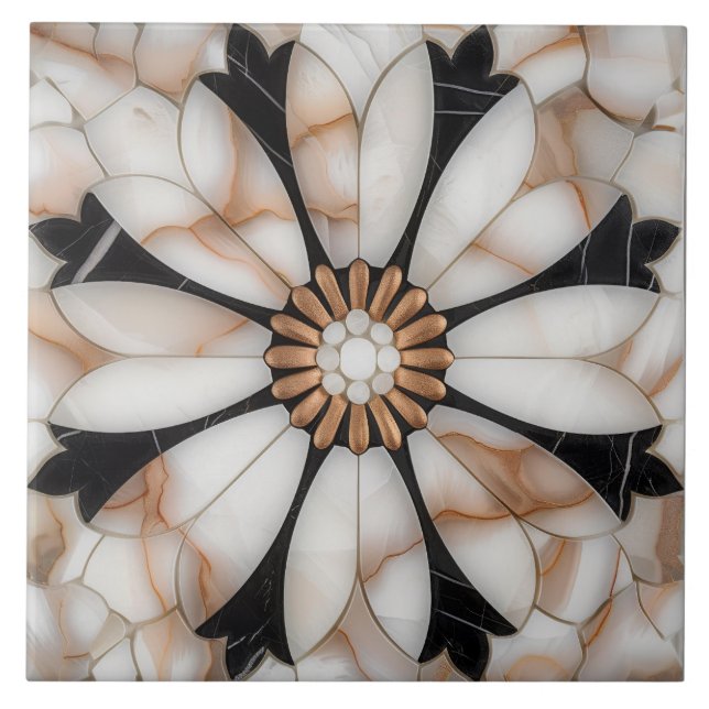 Daisyn Flower Mosaic Stil Kakelplatta (Framsidan)