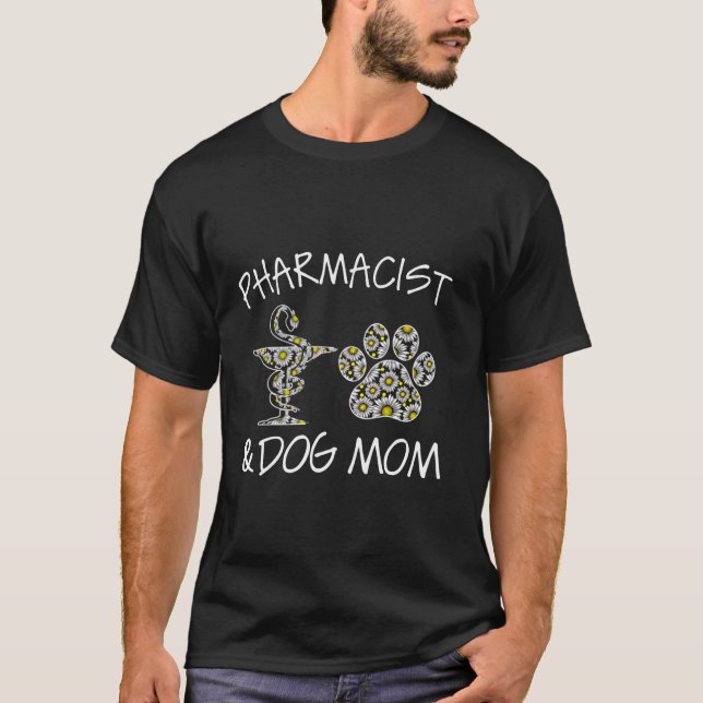 Daisyn för farmaceut och Hund Wildblommor Long Sle T Shirt (Framsida)
