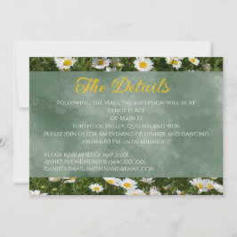 Daisyn grönt liggande detaljkort inbjudningar