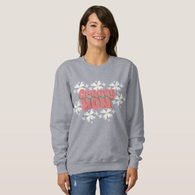 Daisyn Groovy Mors dag Mamma T Shirt (Hel framsida)