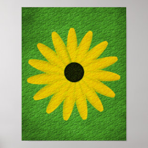 Daisyn gult Texturerad effekt Blommigt Art Poster