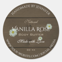 Daisyn Modern Mörk Brown Wood Grain Product Labels