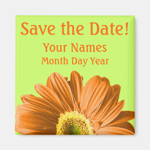 Daisyn orange blomma Spara Anpassningsbarna Datum Magnet