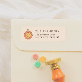 Daisyn Peace & Kärlek Retro Groovy, Helgdag - jul Returadress Etikett