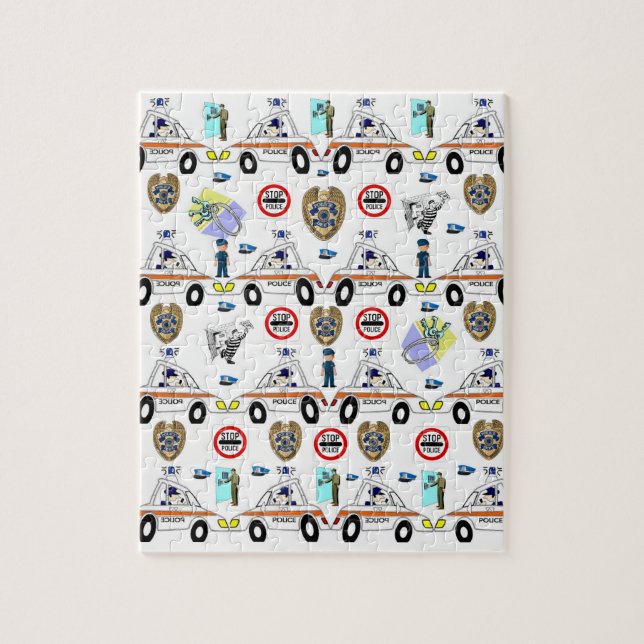 Daisyn "Police Cars Jigszawa Puzzle" Pussel (Vertikal)
