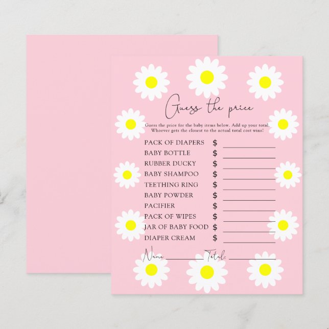 Daisyn Wildblommor - Prist gissningsspel (Fram/baksida)