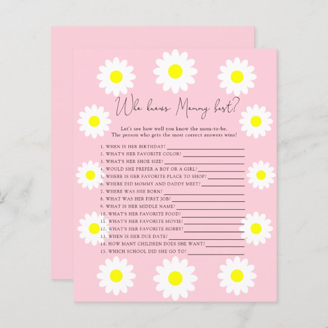 Daisyn Wildblommor - Vem vet bäst MAMMA (Fram/baksida)