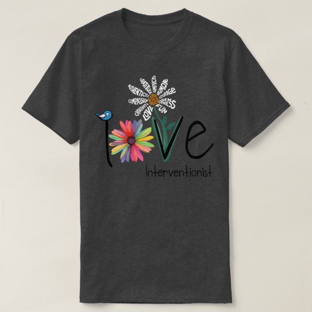 Daisyn Womens Kärlek Flower Interventionist T Shirt (Design framsida)