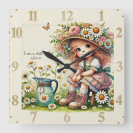 Daisyns barn fyrkantig klocka