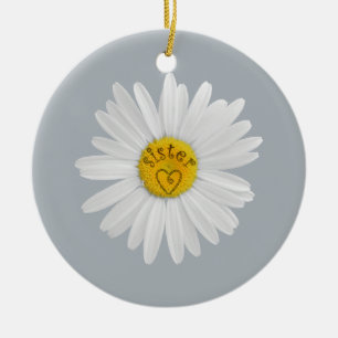 Daisyns blomma för att anpassa konsthjälp i bakg julgransprydnad keramik