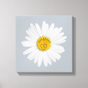 Daisyns blomma för dotterteckning Anpassa bakgrund Canvastryck