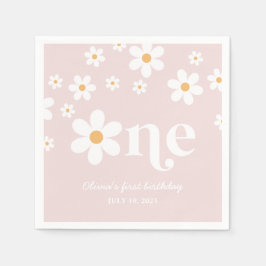 Daisyns blommigt 1:a födelsedag pappersservett