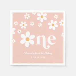 Daisyns blommigt 1:a födelsedag pappersservett