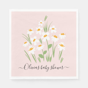 daisyns blommigt elegant vacker babydusch pappersservett