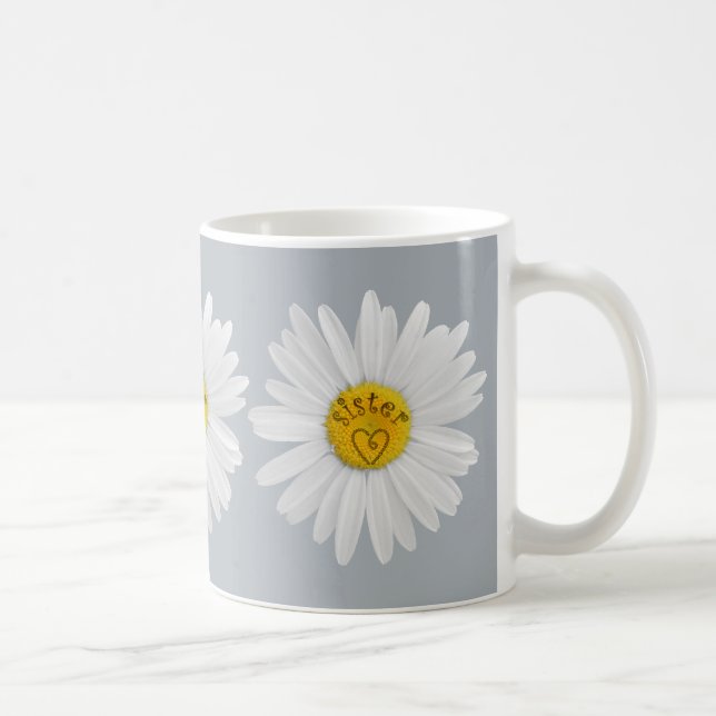 Daisyns blomning för Syster Art Anpassa bakgrunden Kaffemugg (Höger)