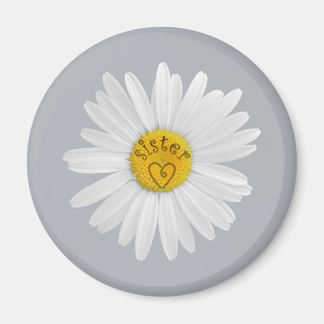 Daisyns blomning för Syster Art Anpassa bakgrunden Magnet (Framsidan)