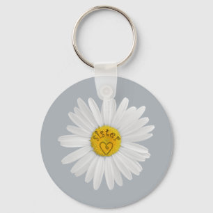 Daisyns blomning för Syster Art Anpassa bakgrunden Nyckelring
