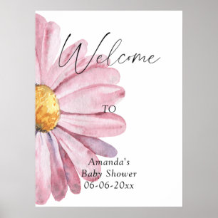 Daisyns Elegant Välkommen - babyduschen party Poster