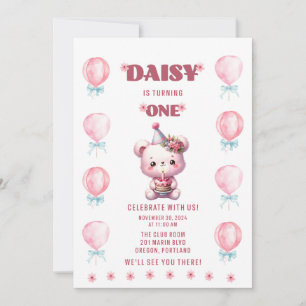 Daisyns första födelsedag inbjudningar