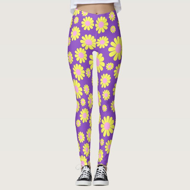 Daisyns Gult Lila Leggings (Framsida)