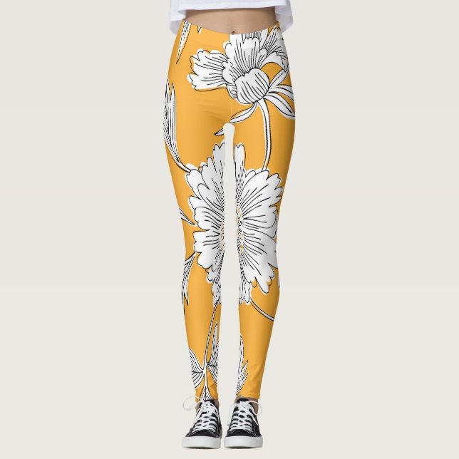 Daisyns huvuden: Sommarens Blommigt Line. Leggings (Framsida)