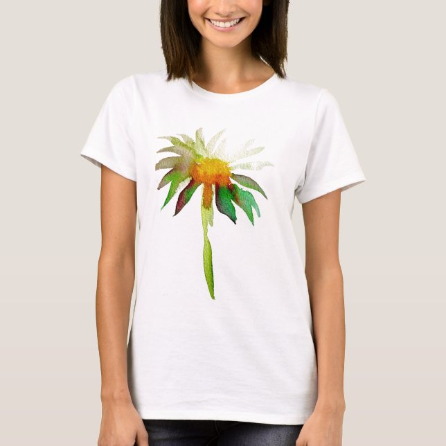 Daisyns moderna konstblomma t-shirt (Framsida)