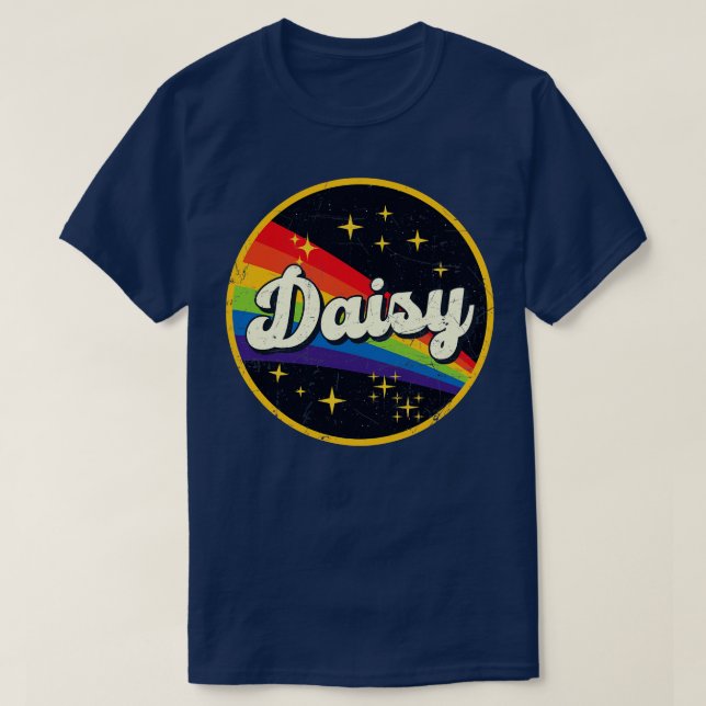Daisyns regnbåge i Space Vintage GrungeStyle T Shirt (Design framsida)