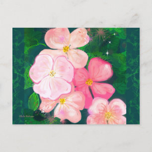 Daisyns Rosa Blomsterkort 2 Vykort