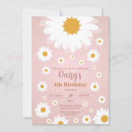 Daisyns Rosa vid alla ålders- och födelsedagsinbju Inbjudningar
