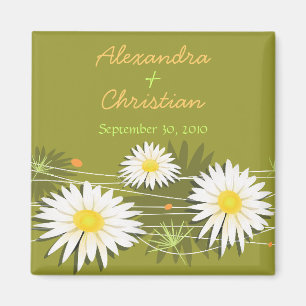 Daisyspara daterabröllopmeddelandet 3 magnet
