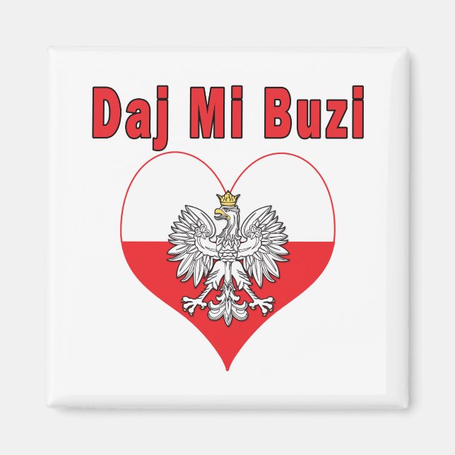 Daj Mi Buzi Eagle Heart Magnet (Framsidan)