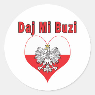 Daj Mi Buzi Eagle Heart Runt Klistermärke