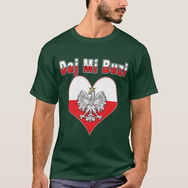 Daj Mi Buzi Eagle Heart T Shirt (Framsida)