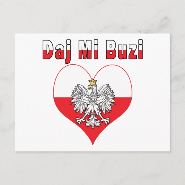 Daj Mi Buzi Eagle Heart Vykort (Framsida)