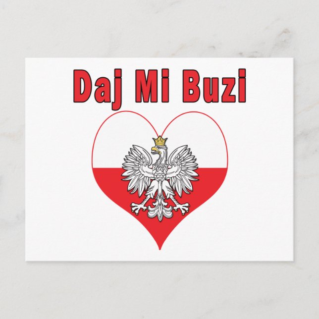 Daj Mi Buzi Eagle Heart Vykort (Framsida)
