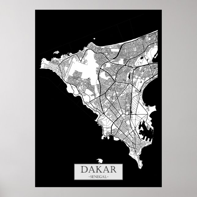 Dakar Senegal karta Poster (Framsidan)