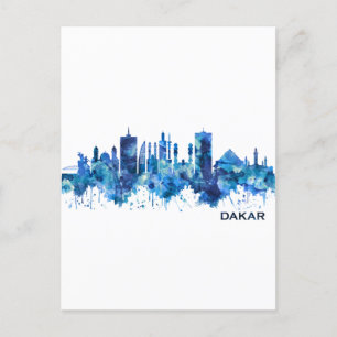 Dakar Senegal Skyline Blue Helg Vykort
